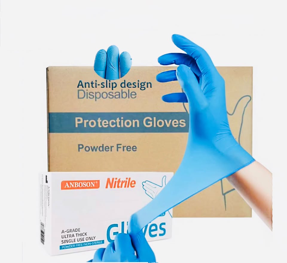 Disposable Medical Nitrile gloves, 4 mil thickness, 100 pcs per box, 10 boxes