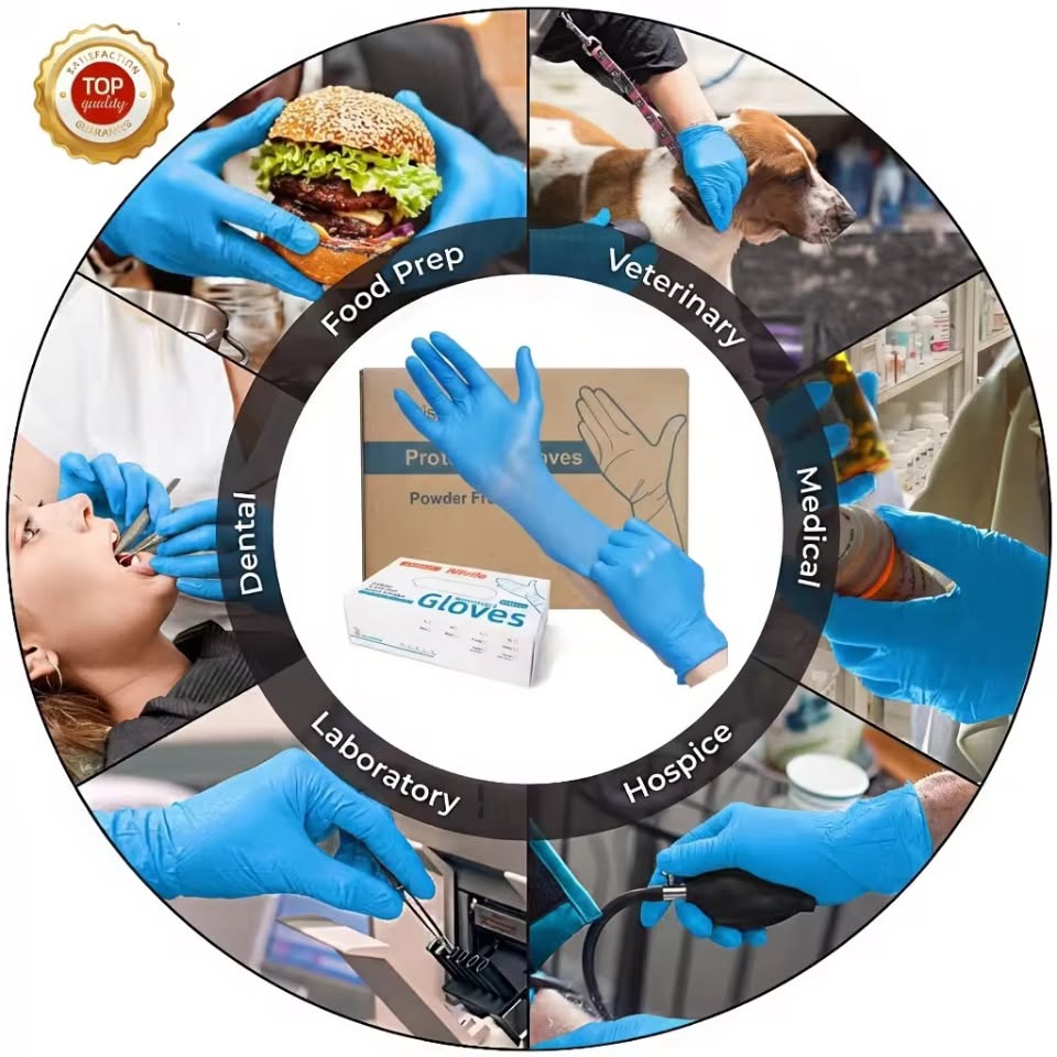 Disposable Medical Nitrile gloves, 4 mil thickness,  100 pcs per box, 10 boxes