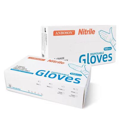 Disposable Medical Nitrile gloves, 4 mil thickness,  100 pcs per box, 10 boxes