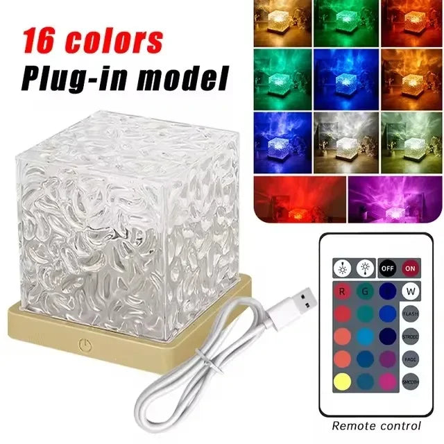 Ocean Wave Projector Light 16 Colors Midnight Aura Aurora Glow Lamp Home Office Bar Restaurant Underwater Projector Night Light